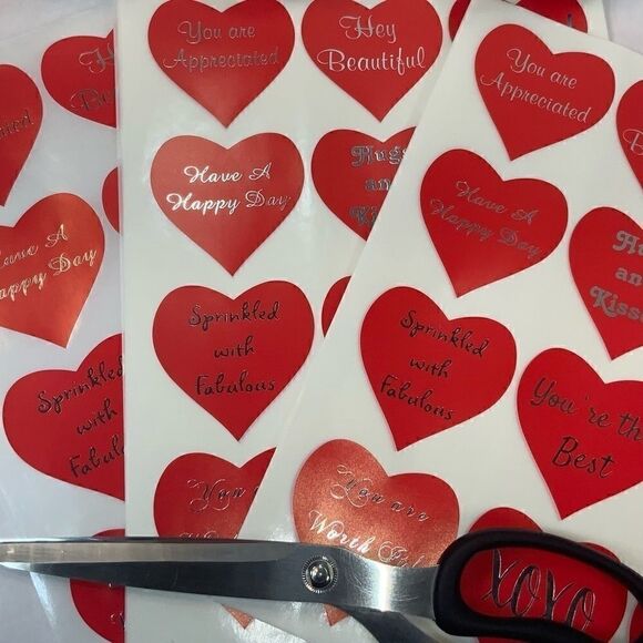 3” XL HEART STICKERS FOR BUSINESS SUPPLY SELLER THANK YOU BULK POSHMARK PRO - Picture 2 of 4